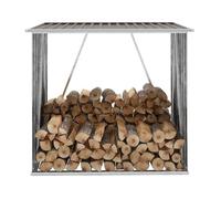 vidaXL Abri de stockage de bois en acier galvanisé 163x83x154 cm Marron