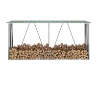 vidaXL Abri de stockage de bois 330x84x152 cm – Acier galvanisé – Vert