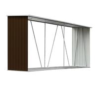 Abri de stockage de bois - ZHG- MODE&CHIC - Acier galvanisé - 330x84x152 cm - Marron