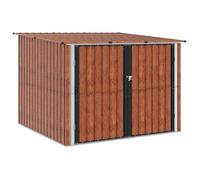 vidaXL Abri de vélo 3 pcs en métal marron 215 x 206 x 157 cm à deux portes