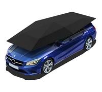 Abri de Voiture Automatique 2 en 1 et Parasol d'extérieur, auvent Pliable et Mobile avec télécommande, Protection Coupe-Vent en Tissu Oxford pour Tous Types de Voitures Black-5m