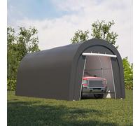 Abri de voiture de 3 x 6 m, garage extérieur rond portable avec 2 portes enroulables, abri de rangement robuste pour voiture, tente de fête