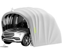 Abri de Voiture en Acier Inoxydable, Abri de Voiture avec Verrou, Abri de Voiture Résistant aux Intempéries, Garage de Voiture, Pliable, Rétractable, L5.5m x W 2.5m x H 2.3m