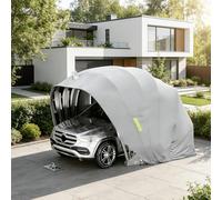 Abri de Voiture Pliable avec Serrure, Tente Portable en Acier Inoxydable, Abri de Voiture Résistant aux Intempéries, pour Automobile L: 5.5/5.9M