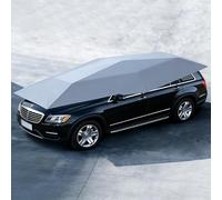 Abri de voiture portable automatique avec télécommande rétractable pour abri de voiture pliable étanche protection UV pour tous les types de voiture Blanc 4,2 x 2,3 m