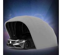 Abri de Voiture résistant aux intempéries, auvent de Voiture de Garage Pliant Mobile Anti-Exposition, abri de Voiture Semi-Automatique, verrouillable, abri Durable, 18 Pieds (Silver)