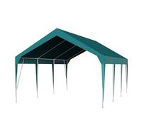 Abri de voiture robuste de 3,6 x 6,1 m, auvent de garage portable imperméable et protégé contre les UV, abri de rangement extérieur pour voitures, bateaux, vert foncé