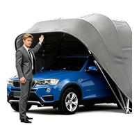 Abri de Voiture Robuste en Acier Inoxydable, auvent Pliant, Garage Semi-Automatique rétractable, abri spacieux et étanche, verrouillable, Idéal pour camions et parkings(6.4x2.8x2.65m)