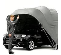 Abri de Voiture Robuste en Acier Inoxydable - Garage métallique Portable, auvent rétractable et Pliable - Grand abri Semi-Automatique et étanche pour SUV et berlines(6.4x2.8x2.65m)
