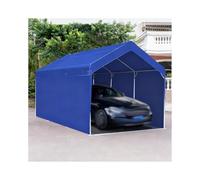 Abri De Voiture Robuste en Métal, avec Bâche Extérieure sur Trois Côtés, pour Voiture, Tracteur, Camping-Car, SUV(Blue,9.8x16.4x6.5ft)