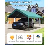 Abri De Voiture Robuste Et Résistant Aux Intempéries, avec Structure Métallique, pour Voitures, Camions, Bateaux Et Tracteurs(White,9.8x16x6.5ft)