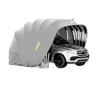 Abri de Voiture Semi-Automatique en Acier Inoxydable, Auvent de Voiture Pliable et Robuste avec Cadre en Acier Inoxydable, Résistant aux Intempéries, Verrouillable, Abri Durable