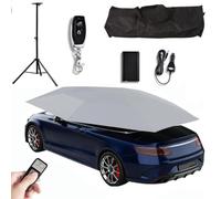 Abri de Voiture Universel et Mobile avec télécommande et Support, 4,2 m / 4,6 m / 5 m / 5,2 m, Protection Solaire extérieure Automatique, Toile Oxford Coupe-Vent