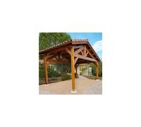 Abri Deux Pentes Faitage Décalé, 500cmx400cm, Bois Douglas Français, Carport, Auvent, Abri Voiture
