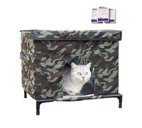 Abri d'extérieur pour Chat - Maison isolée pour Chat, nid imperméable, Tente d'extérieur à Base surélevée avec fenêtre Transparente pour Chien, Poulet, Animal extérieur, terrasse, Balcon