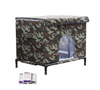 Abri d'extérieur pour chat - Nid isolé et imperméable - Avec socle surélevé pour l'hiver - Avec transparent - Maison confortable pour chiens, chatons, poules, animaux