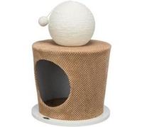 Abri douillet TRIXIE - Avec balle griffoir - ø 36 × 50 cm - Taupe