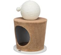 Abri douillet TRIXIE - Avec balle griffoir - ø 36 × 50 cm - Taupe