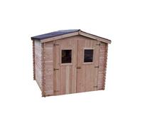 Habrita - Abri DUBLIN Douglas madriers 28 mm - 5,71 m² - sans plancher - toit double pente