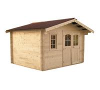 Abri emboîté - HABRITA - 42 mm - Avec toiture en plaques ondulées - 12,74 m²