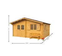 Abri madriers bois massif avec double rainurage 22.87 m2 bi-chromatées nan5040.02n