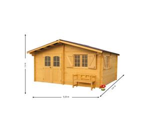 Abri emboîté - HABRITA - Avec toiture en plaques ondulées - 42 mm - 22,87 m²