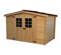 Abri en bois massif Madriers - 20 mm - Surface extérieure : 9,42 m2