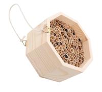 Abri en Bois pour Insectes de Jardin et Patio, Refuge Décoratif | Bêtes et Lépidoptères, Structure Beige Résistante aux Intempéries, Favorise la Biodiversité au Jardin