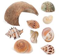 Abri en Coquille de Noix de Coco Semi-Circulaire pour Reptiles | 1 Ensemble, Coquilles de Conque pour Bernard-l'hermite, Usage Terrarium et Récipient