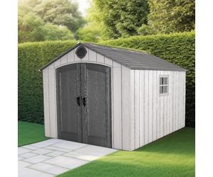 Abri en résine imitation bois 2,40x3m avec plancher