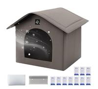 Abri Frais pour Chat - 32x32x25 cm chenil Chiot | Portable Isolant, Refuge avec sachets absorbants + Bloc réfrigérant, pour Animaux, Chiots, Utilisation intérieur/extérieur