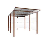 Abri fumeurs Modulo Aspect Corten - Sans bardage de retour avant - Scellement direct - Long 2500mm Prof 3400mm - PROCITY - 529576.S025