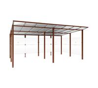 Abri fumeurs Modulo Aspect Corten - Sans bardage de retour avant - Scellement direct - Long 5000mm Prof 3400mm - PROCITY - 529577.S025