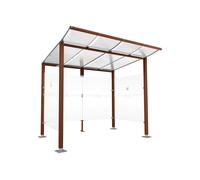 Abri fumeurs Modulo Aspect Corten - Sans bardage de retour avant - Sur platines - Long 2500mm Prof 2000mm - PROCITY - 599572.S025