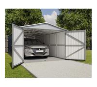 Abri Garage métal gris 20 m2 Yardmaster + kit d'ancrage