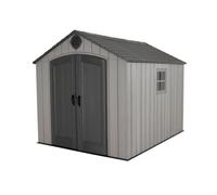 Abri Habrita AP2430BO résine PEHD imitation bois grnad volume de 7,44m2 avec plancher toit 2 pentes Habrita Foresta