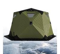 Abri Isolé pour Pêche sur Glace, avec 2 Prises De Poêle, Taille : 3,3×1,8 M/2×1,75 M, Pop-up Et Pliable en 3 Secondes, Tissu Imperméable Coupe-Vent, pour La Pêche d'hiver,3.3×1.8m-C