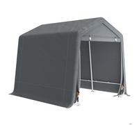 Abri jardin 8×6 5 pieds imperméable gris foncé double porte enroulable zippée pour vélos et outils