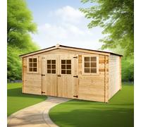 Abri de jardin sans plancher 16.81 m² bois naturel ba 4040.02 n