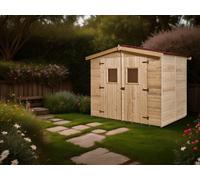 Abri de jardin 5,04m² en bois - Toiture en plaques ondulées