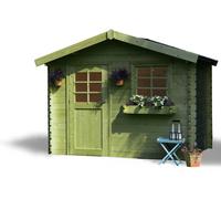 Abri Jardin Bois "Sologne" - Modèle Imprégné (Vert) - 8.88 M² - 2.98 X 2.98 X 2.39 M - 28 Mm Vert