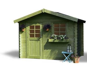 Abri Jardin Bois "Sologne" - Modèle Imprégné (Vert) - 8.88 M² - 2.98 X 2.98 X 2.39 M - 28 Mm Vert