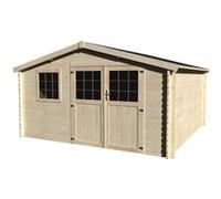 Abri jardin bois "Vallauris" - 15.84 m² - 3.98 x 3.98 x 2.29 m - 34 mm