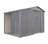 CHALET ET JARDIN Abri de jardin en métal + bûcher - bois vieilli 9163 - 5,3m² - gris