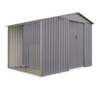 CHALET ET JARDIN Abri de jardin en métal + bûcher - bois vieilli 9163 - 5,3m² - gris