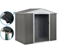 Abri Jardin métal Dallas- 4.07 m² avec gouttière - Taupe