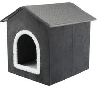Abri Livia, 38 × 41 × 44 cm, Gris foncé/Blanc