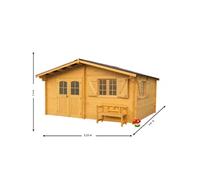 Abri emboîté - HABRITA - Avec toiture en plaques ondulées - 42 mm - 22,87 m²