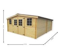 Habrita Abri madriers massifs ba4050.02n 18,27 m² bois naturel