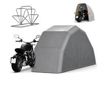 Abri Moto Haute Résistance, Structure Carrée 20mm en Acier Inoxydable, Garage Moto Pliable en Tissu 600D Étanche 2000mm, Protection Contre Pluie et Neige avec Verrou(Gray,2.6 * 1.3 * 1.6M)